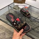 クリスチャン ルブタン コピー/Christianlouboutin 偽物 ロゴ入りサンダル■黒