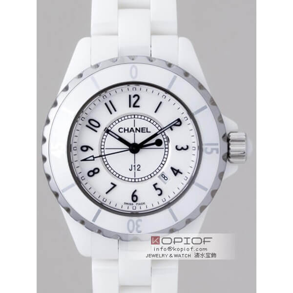 シャネルJ12 スーパーコピーH0968 33mm ホワイトセラミックブレス ホワイト