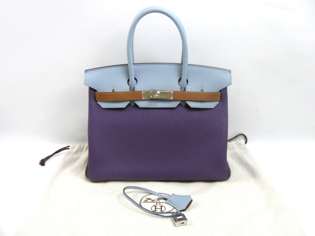 エルメス バーキン30 トリヨンクレマンス/ゴールド×ブルーリン×エトゥープ×エタン×ウルトラヴァイオレット×ブルーオブスキュール