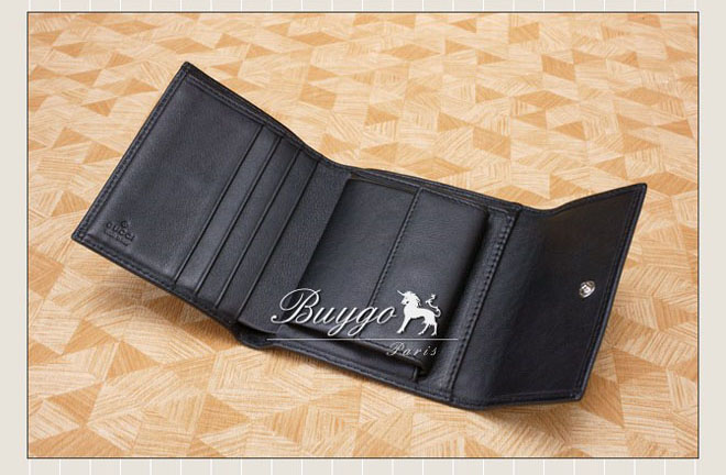 グッチ 財布 スーパーコピーグッチ 245224 AF41N 1000 ディアマンテレザー 二つ折り財布 ブラック グッチ 財布 スーパーコピーグッチ 245224 AF41N 1000 ディアマンテレザー 二つ折り財布 ブラック