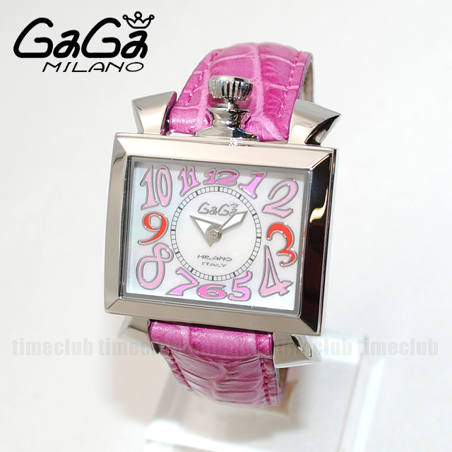 ガガミラノ ナポレオン40MM スーパーコピーピンク レザー/ホワイトシェル/シルバー 6030.6