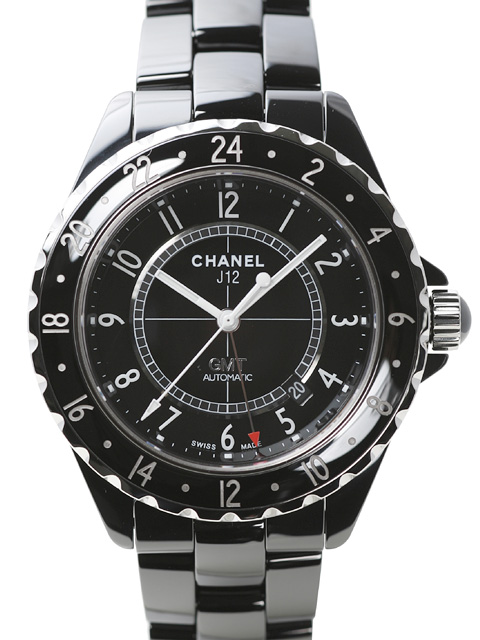 シャネルJ12 スーパーコピーGMT ブラックセラミックブレス ブラック H2012
