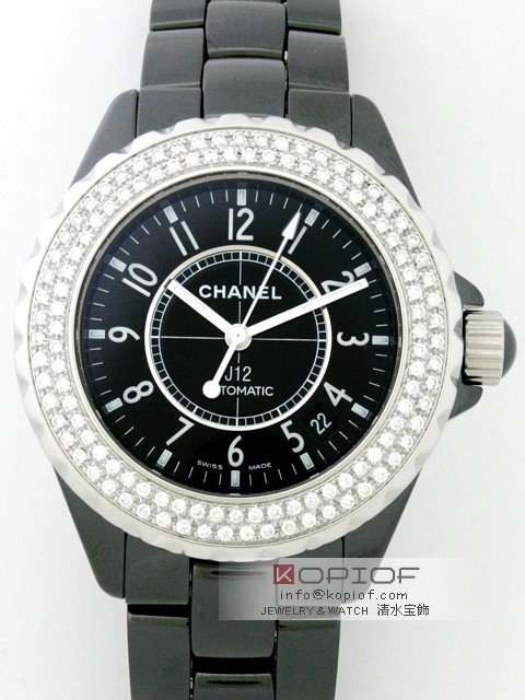 シャネルJ12 スーパーコピーJ12 H0685 38mm ブラックセラミックブレス ベゼルダイヤアフター ブラック