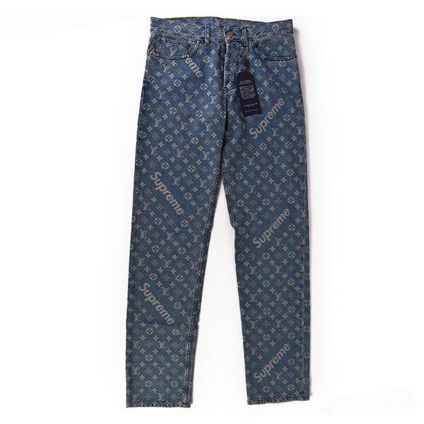 ルイヴィトン×シュプリーム コピー 17AW × シュプリーム Jacquard Denim 5-Pocket Jeans デニムパンツ