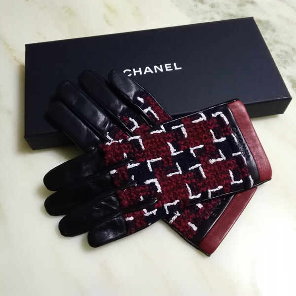 シャネル手袋スーパーコピーシャネル 可愛いツイードｘレザー グローブ