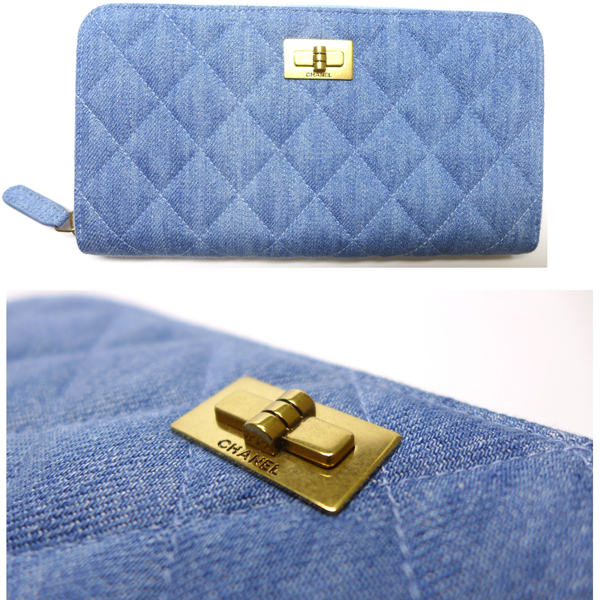 シャネル 長財布 デニム ラウンドファスナー ZIP WALLET 2.55 A80830 コピー