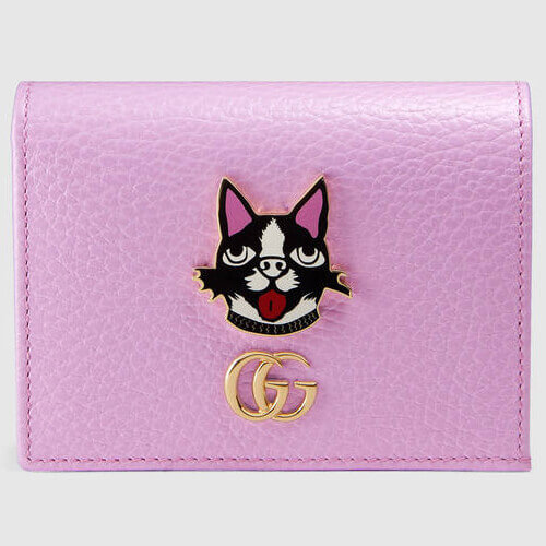 グッチ 財布 コピー499325 CAO0G 5832 ピンクレザー 猫モチーフ カードケース ボストンテリア犬 グッチ 財布 コピー499325 CAO0G 5832 ピンクレザー 猫モチーフ カードケース ボストンテリア犬