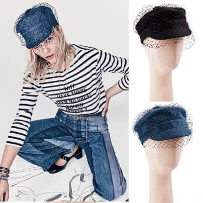 2019新作人気 ディオール キャップスーパーコピー ディオールCASQUETTE A VOILETTE EN COTON NOIR ET DENIM