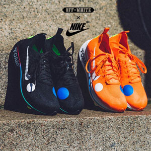 大人気★入手困難 OFF-WHITE × ナイキ 偽物ZOOM FLY MERCURIAL FLYKNIT ORANGE &amp; BLACK