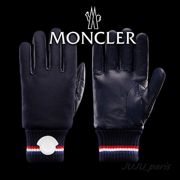 Moncler★2021AW★ロゴワッペン&amp;トリコロール手袋偽物★