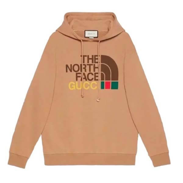 歴史的コラボ入手困難!グッチ×ザノースフェイス コピー TAN HOODIE