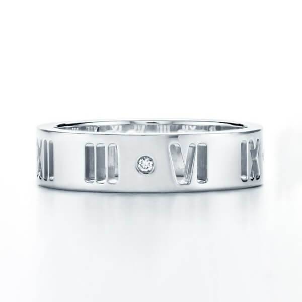 ペアでも【ティファニー アトラス リング 偽物】ダイヤ&amp;ローマ数字☆人気!Pierced Ring