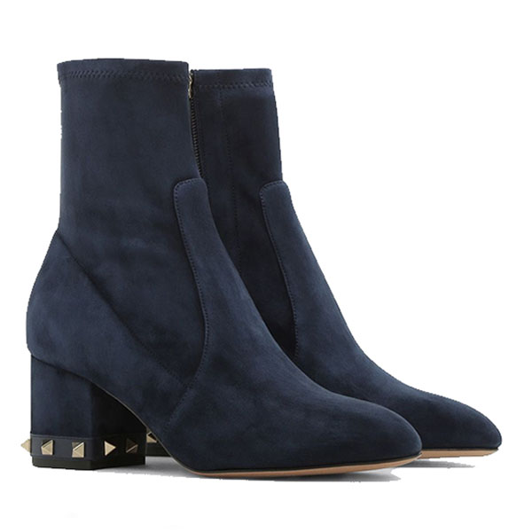 VALENTINO ロックスタッズ スエード ブーティ Marine ヴァレンティノ 靴 スタッズ コピー