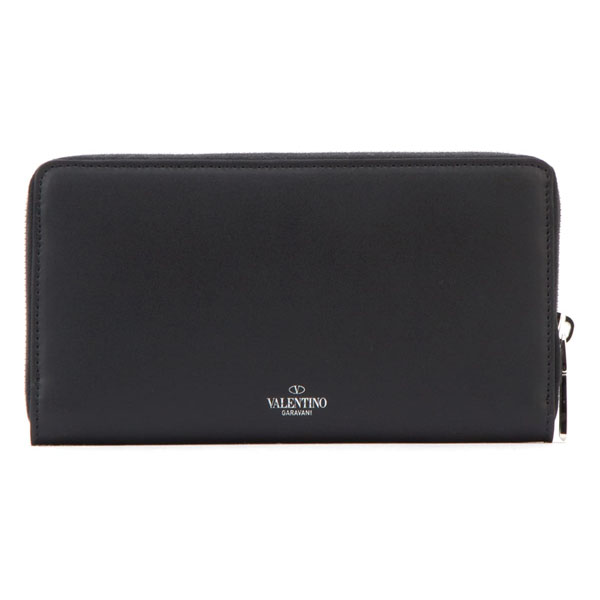 VALENTINO 長財布 GARAVANI ZIP AROUND WALLET ブラック 上質なきめ細かく柔らかなレザーを使用した長財布です ヴァレンティノ 財布 コピー